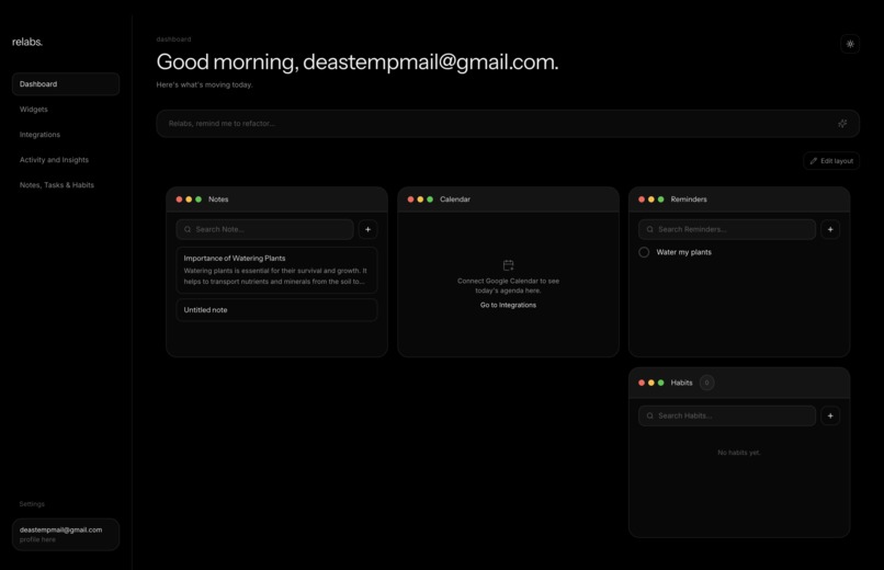 Relabs – screenshot 2