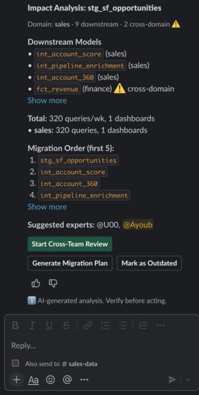 Tracey - your data change intelligence agent for Slack – screenshot 3
