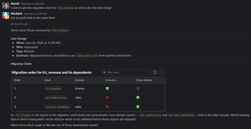 Tracey - your data change intelligence agent for Slack – screenshot 4