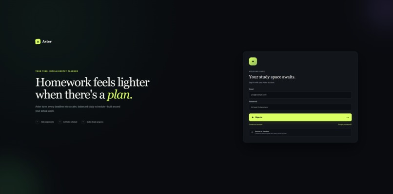 Aster Homework Planner – screenshot 1
