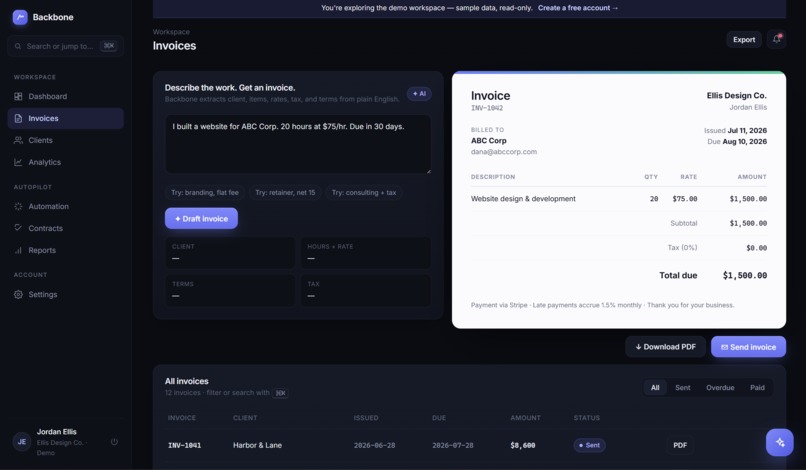 Backbone – screenshot 2