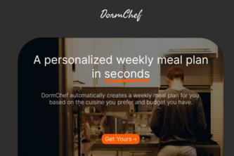 DormChef - an AI meal-planning app for busy students that my team and me built during vsHacks; looki logo