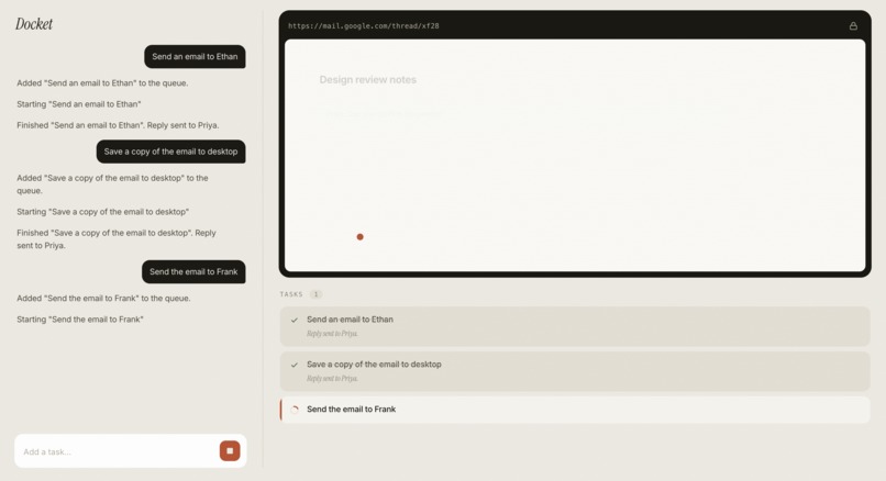 Docket – screenshot 1