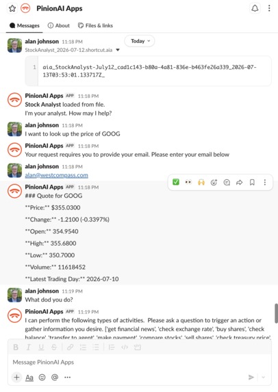 PinionAI Slack App – screenshot 2