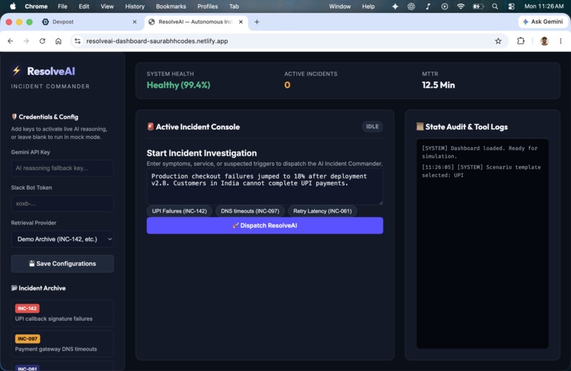 ResolveAI — Autonomous Incident Commander for Slack – screenshot 6