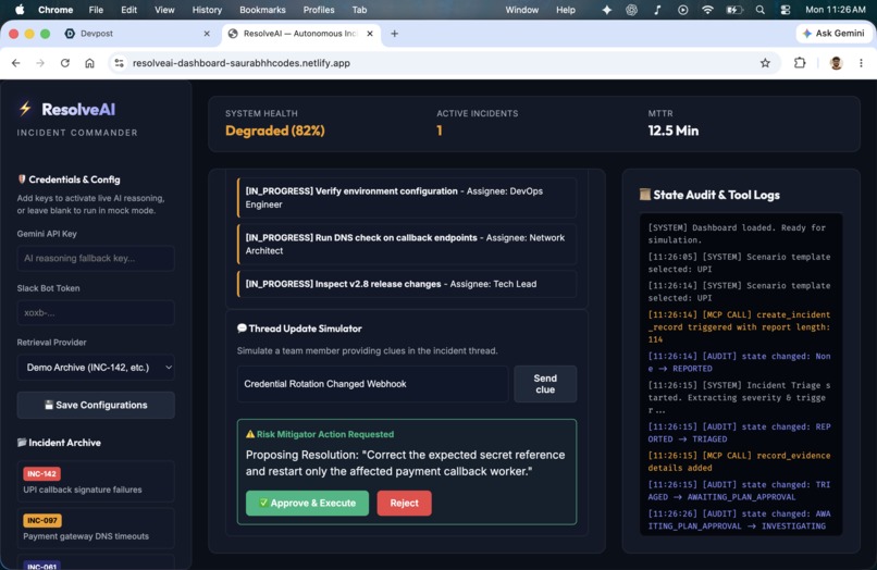 ResolveAI — Autonomous Incident Commander for Slack – screenshot 8