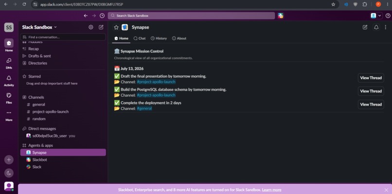 Synapse: Enterprise Memory & Action Agent – screenshot 3