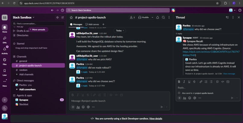 Synapse: Enterprise Memory & Action Agent – screenshot 4