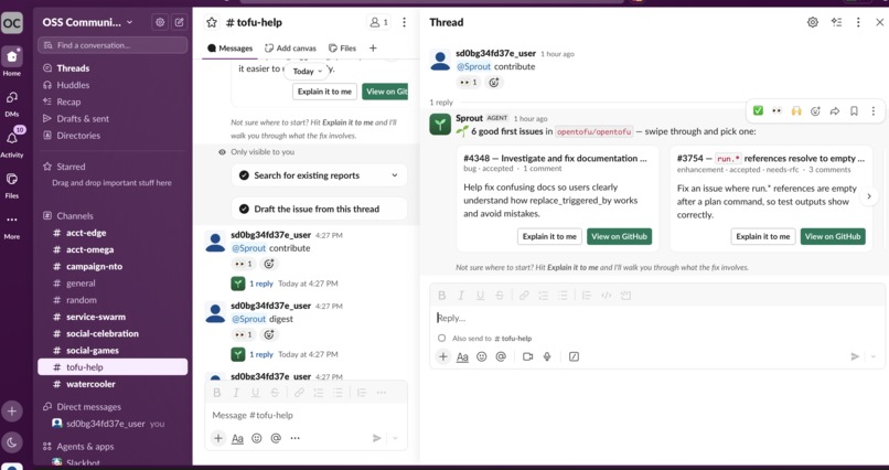 Sprout — the OpenTofu community agent – screenshot 4