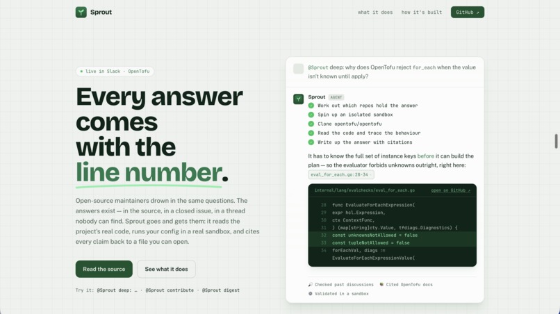 Sprout — the OpenTofu community agent – screenshot 1