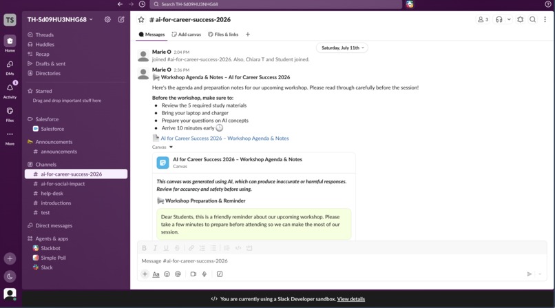 Workshop Management for Slack – screenshot 1