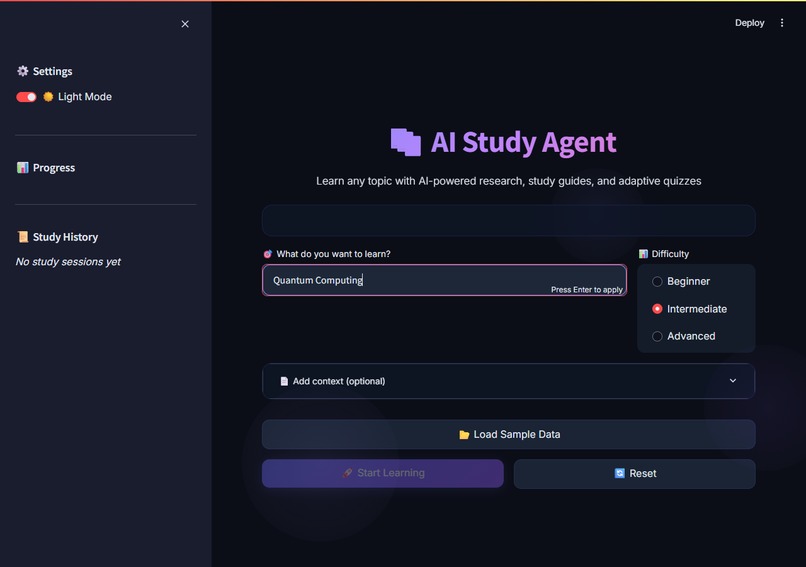 AI Study Agent – screenshot 1