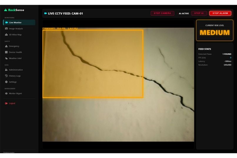 RockSense – AI-Based Rockfall Prediction and Alert System  – screenshot 1