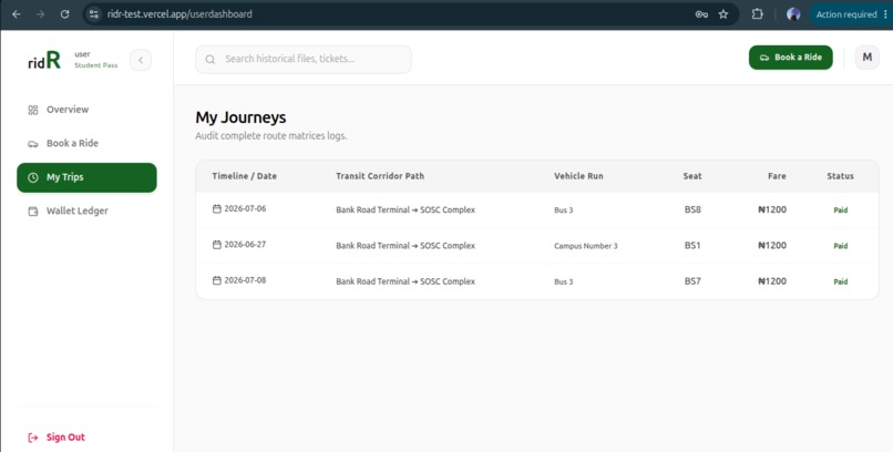 ridR — AI-Driven Smart Campus Logistics – screenshot 5