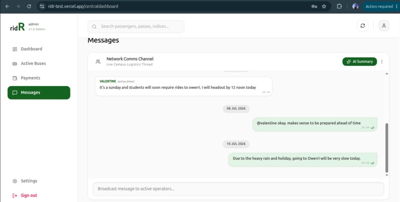 ridR — AI-Driven Smart Campus Logistics – screenshot 8