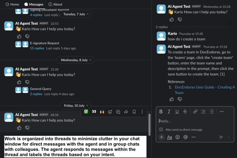 DocEndorse AI Agent For Slack – screenshot 2