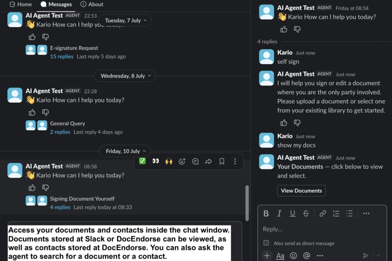 DocEndorse AI Agent For Slack – screenshot 3