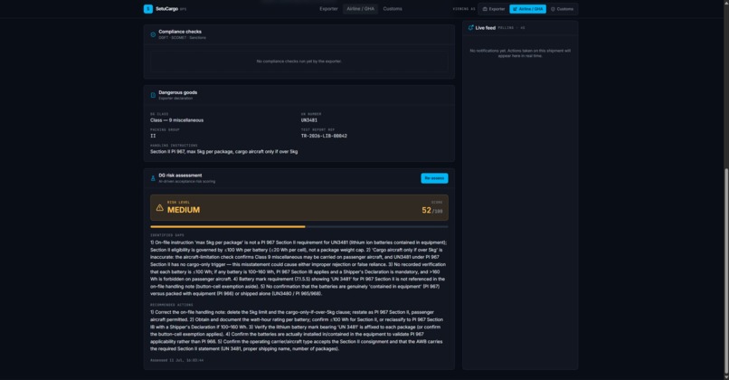 CargoSetu: The AI-Powered, Tamper-Evident Air Cargo Network – screenshot 5