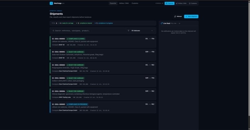CargoSetu: The AI-Powered, Tamper-Evident Air Cargo Network – screenshot 2