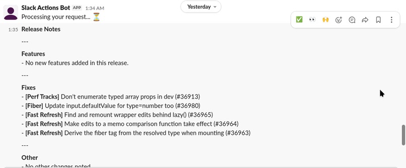 Slack Advanced Actions Bot – screenshot 3