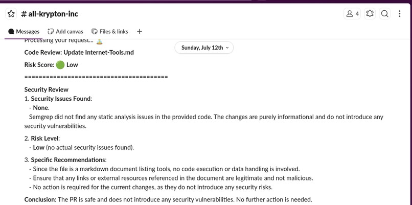 Slack Advanced Actions Bot – screenshot 6