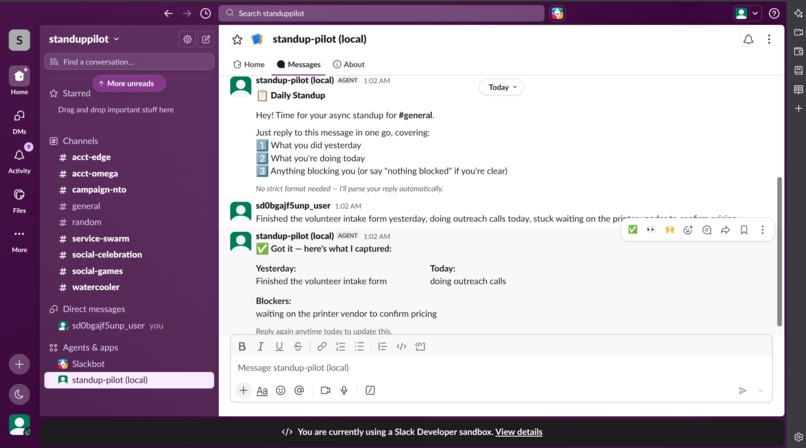 StandupPilot – screenshot 2