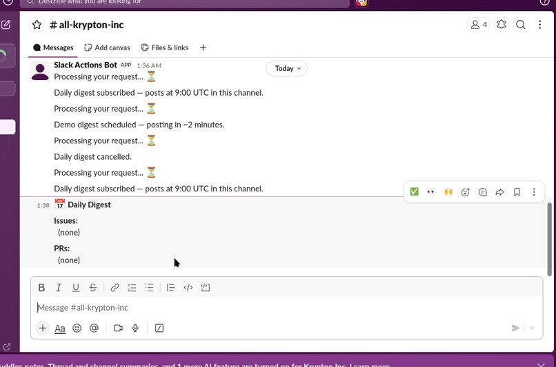 Slack Advanced Actions Bot – screenshot 8