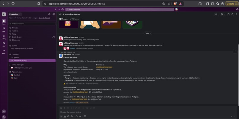 Precedent – screenshot 2