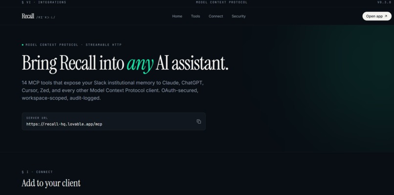 Recall – screenshot 2