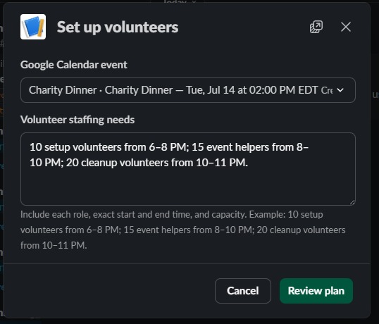 VolunteerBot – screenshot 6