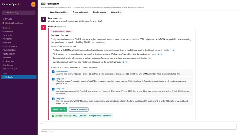 Hindsight - org memory for Slack – screenshot 2
