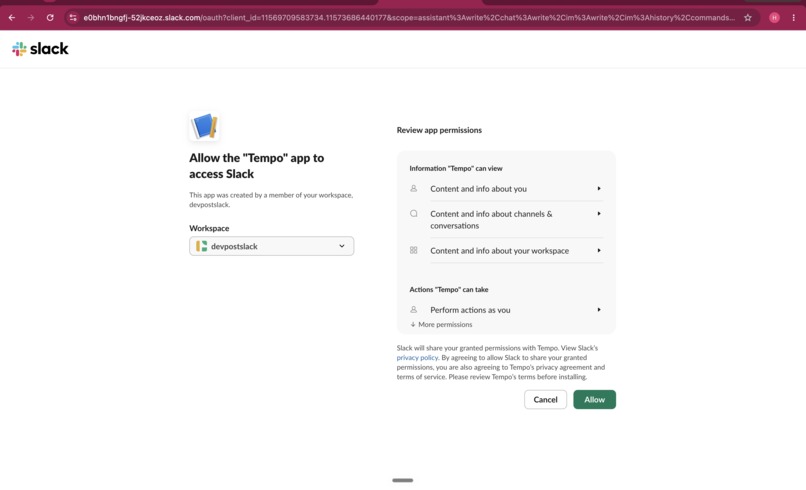 Tempo — tone, focus and memory support for Slack – screenshot 2