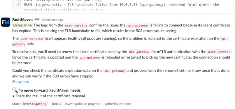 FaultMaven for Slack – screenshot 1