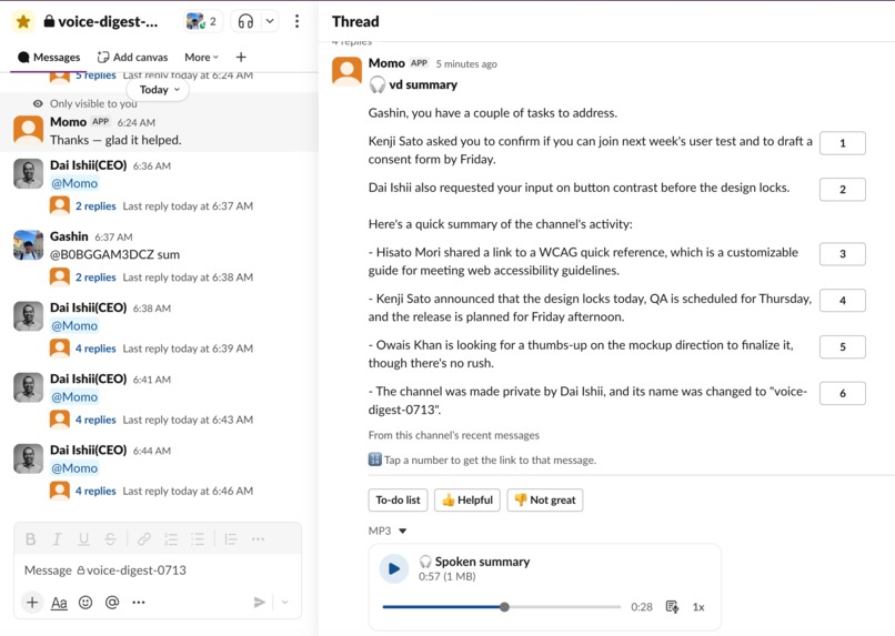 VoiceDigest – screenshot 1