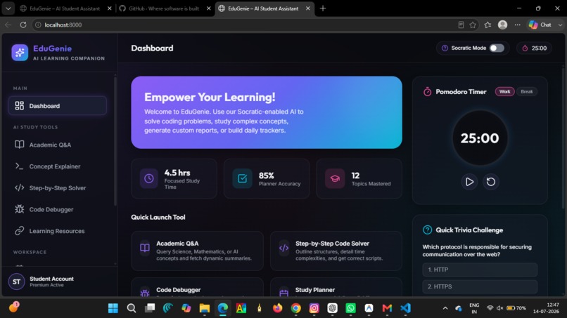 EduGenie AI Student Assistant – screenshot 1