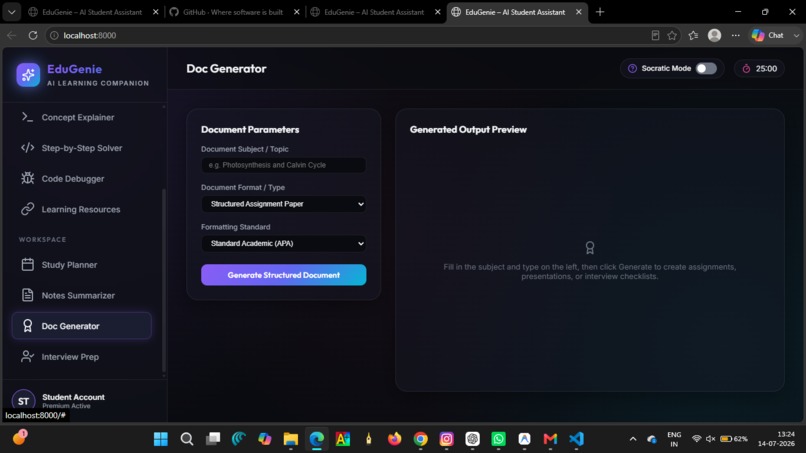 EduGenie AI Student Assistant – screenshot 4