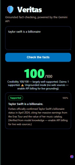Veritas-  Grounded Fact-Checking with Gemini – screenshot 1
