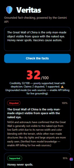Veritas-  Grounded Fact-Checking with Gemini – screenshot 2