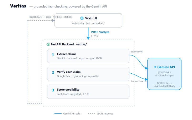 Veritas-  Grounded Fact-Checking with Gemini – screenshot 4