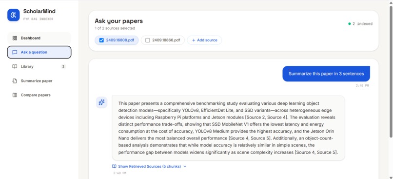 ScholarMind: RAG Assistant for Research Papers – screenshot 4