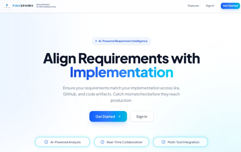 ReqSync AI: Requirement-to-Implementation Alignment Platform – screenshot 1