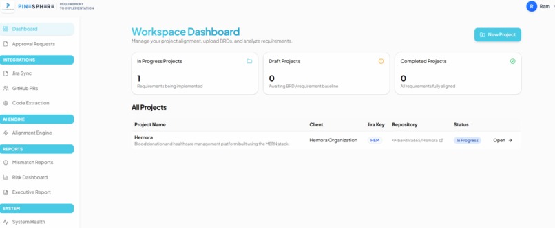 ReqSync AI: Requirement-to-Implementation Alignment Platform – screenshot 3