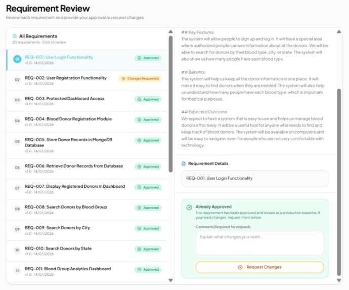 ReqSync AI: Requirement-to-Implementation Alignment Platform – screenshot 4