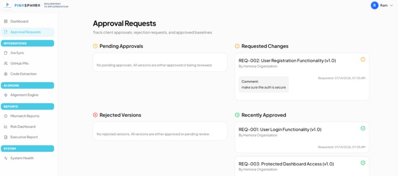 ReqSync AI: Requirement-to-Implementation Alignment Platform – screenshot 6