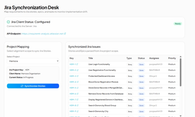 ReqSync AI: Requirement-to-Implementation Alignment Platform – screenshot 7