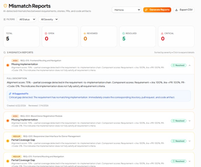 ReqSync AI: Requirement-to-Implementation Alignment Platform – screenshot 11