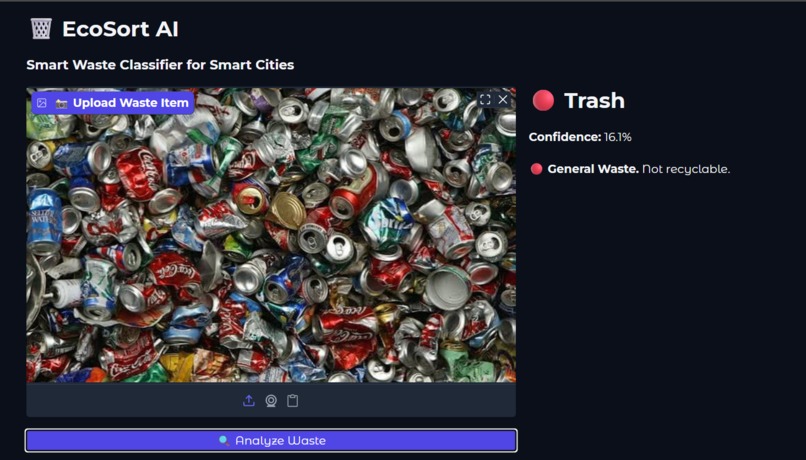 EcoSort AI - Smart Waste Classifier – screenshot 1