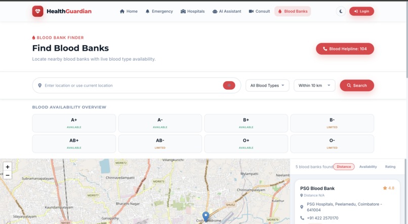 HealthGuardian – AI-Powered Emergency Healthcare Platform – screenshot 3