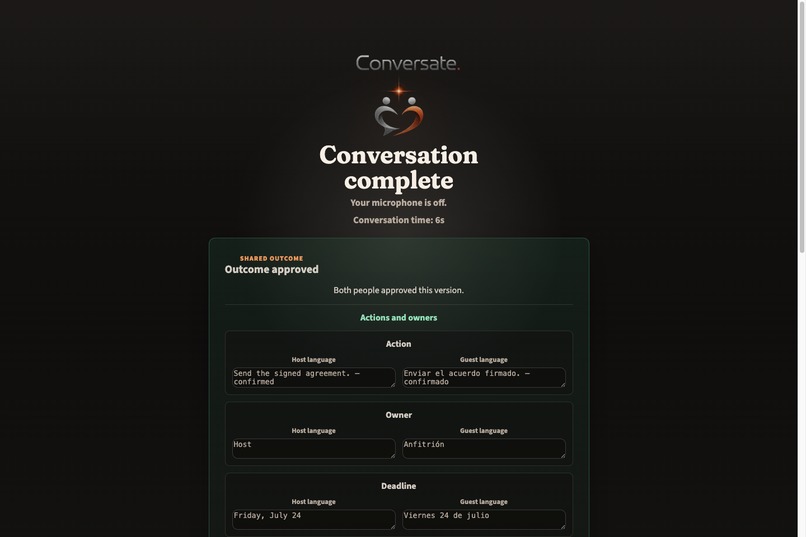 Conversate Confirm – screenshot 1