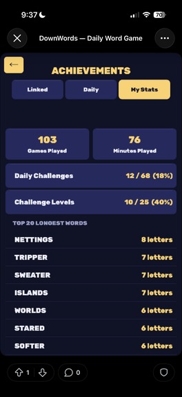 DownWords - Daily Word Game – screenshot 11